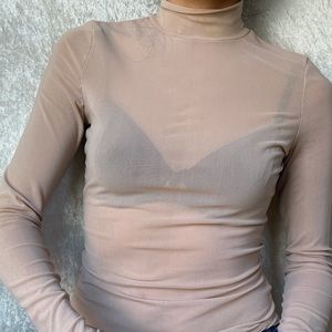 Love Culture O.B Nude Mesh Long sleeve Bodysuit